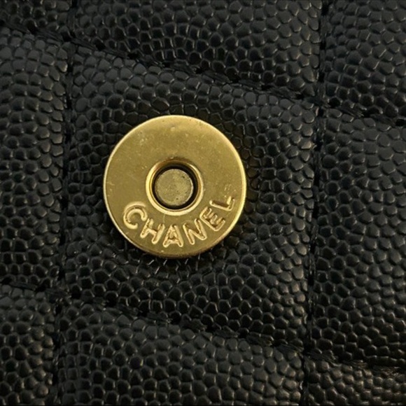 CC  beauty black makeup bag cosmetic chain quilted leather - Picture 3 of 9